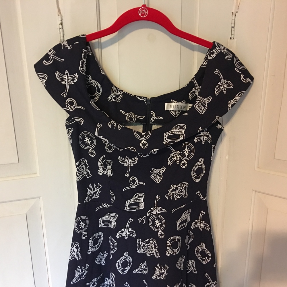 MUXXN Blue & White Nautical Dress - Picture 3 of 8